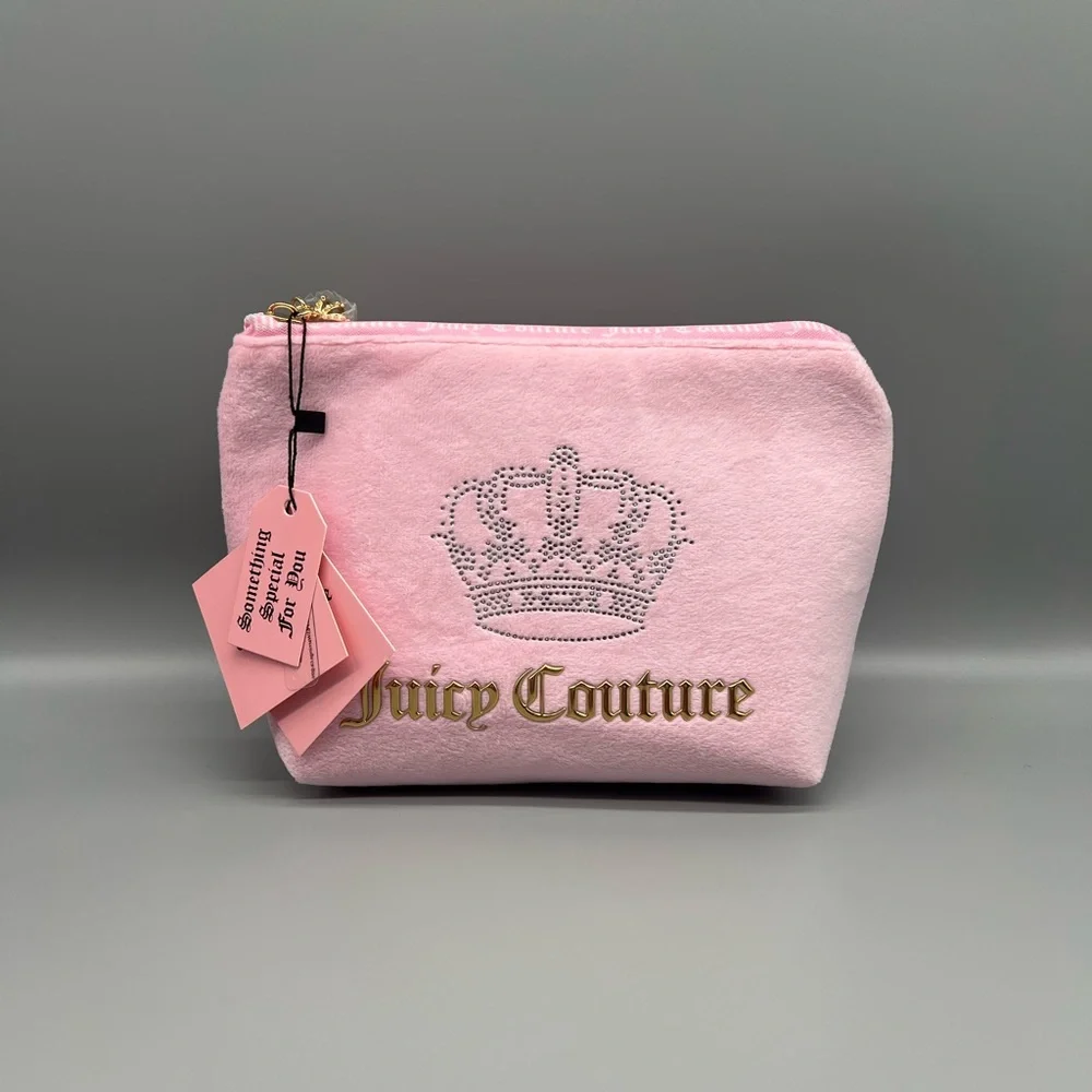 Juicy couture pink velour cosmetics bag